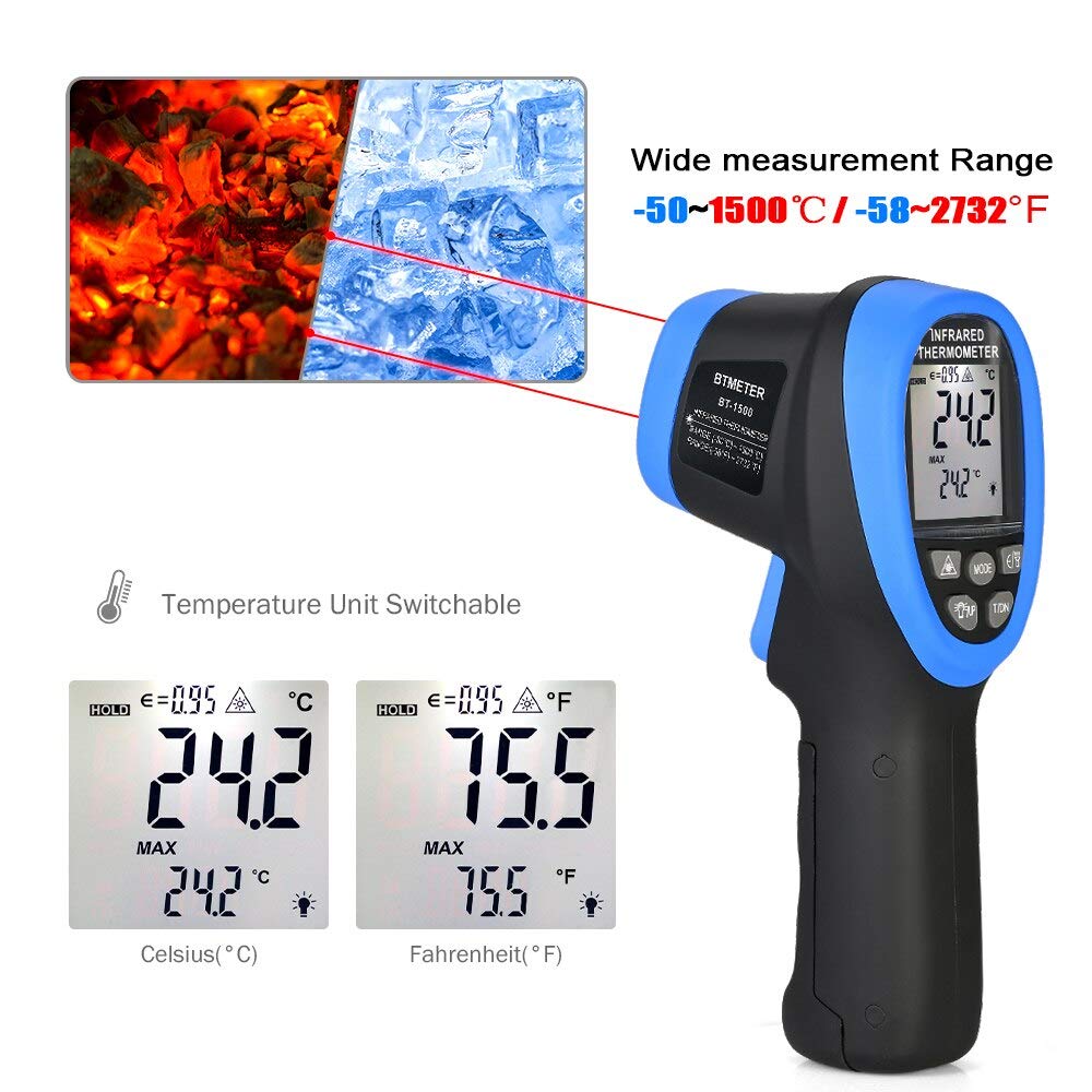 -50℃ to 1500℃ Laser Thermomete - огляд і ціна Industrial Laser Thermometer Gun