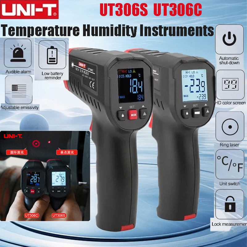 UNI-T UT306S UT306C Digital Th - огляд і ціна Industrial Laser Thermometer Gun