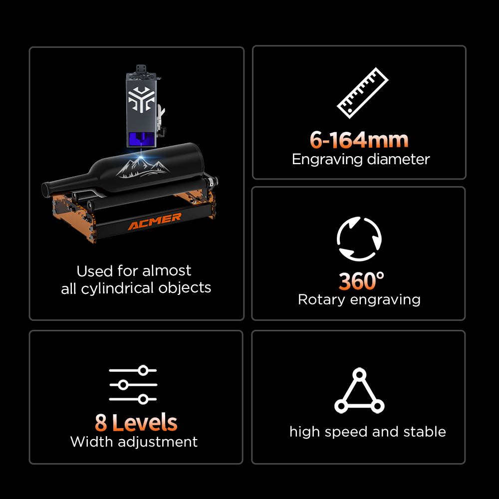 ACMER M3 Laser Rotary Roller 3 - огляд і ціна Laser Engraving Software