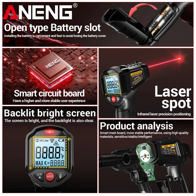 ANENG TH202 Industrial Handhel - огляд і ціна Industrial Laser Thermometer Gun