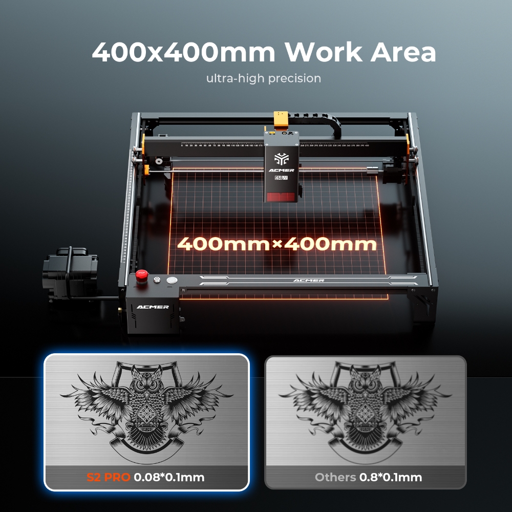 ACMER S2 PRO 36W/48W Laser Eng - огляд і ціна Laser Engraving Software
