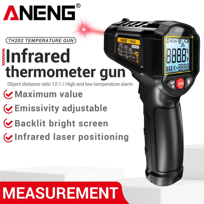 ANENG TH202 Non-contact Infrar - огляд і ціна Industrial Laser Thermometer Gun